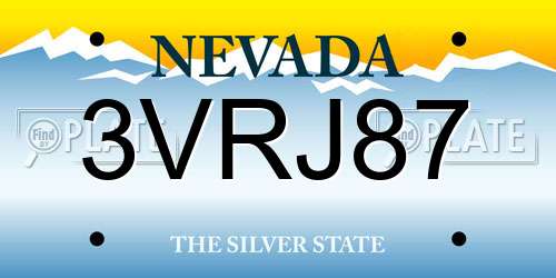 3VRJ87 Nevada License Plate
