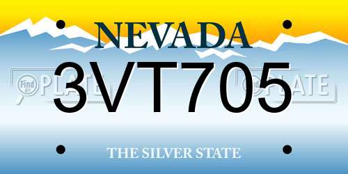 3VT705 Nevada License Plate