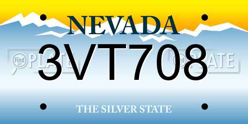 3VT708 Nevada License Plate