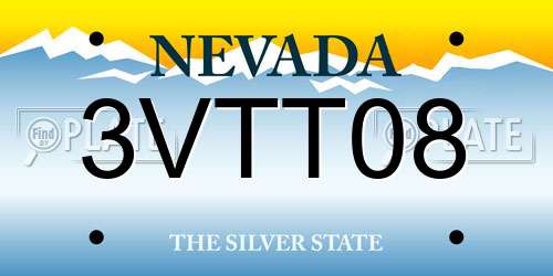 3VTT08 Nevada License Plate