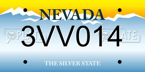 3VV014 Nevada License Plate