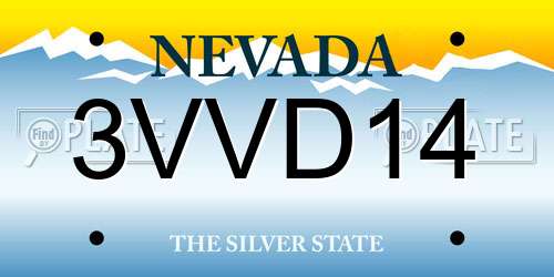3VVD14 Nevada License Plate