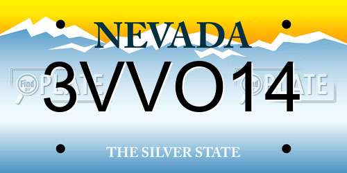 3VVO14 Nevada License Plate