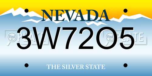 3W72O5 Nevada License Plate