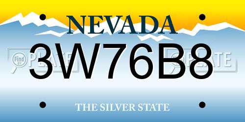 3W76B8 Nevada License Plate