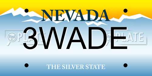3WADE Nevada License Plate