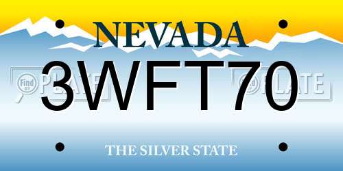 3WFT70 Nevada License Plate