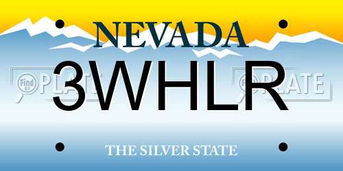 3WHLR Nevada License Plate