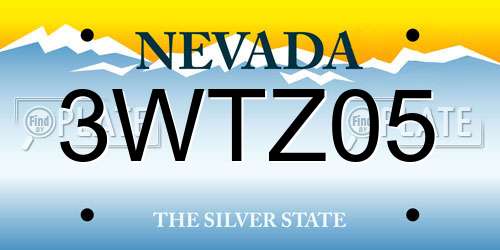 3WTZ05 Nevada License Plate