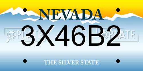 3X46B2 Nevada License Plate