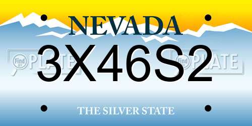 3X46S2 Nevada License Plate