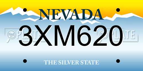 3XM620 Nevada License Plate