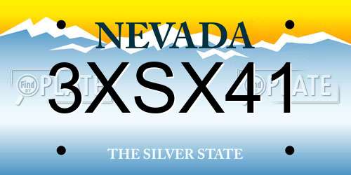 3XSX41 Nevada License Plate