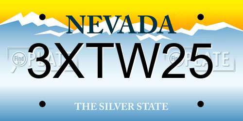 3XTW25 Nevada License Plate