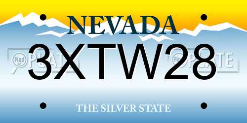 3XTW28 Nevada License Plate