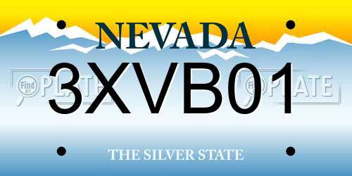 3XVB01 Nevada License Plate