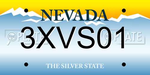 3XVS01 Nevada License Plate