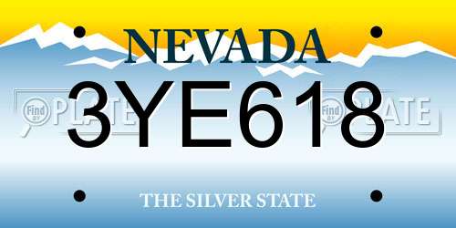3YE618 Nevada License Plate