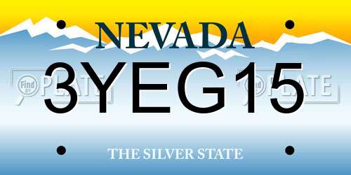 3YEG15 Nevada License Plate
