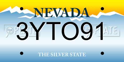 3YTO91 Nevada License Plate