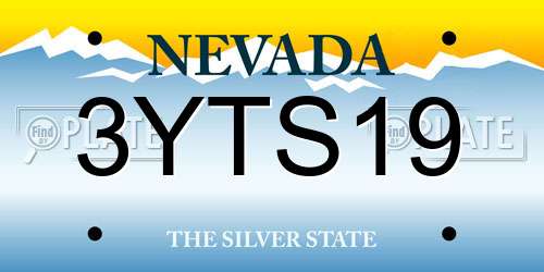 3YTS19 Nevada License Plate