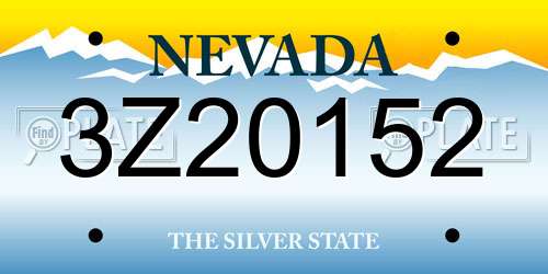 3Z20152 Nevada License Plate