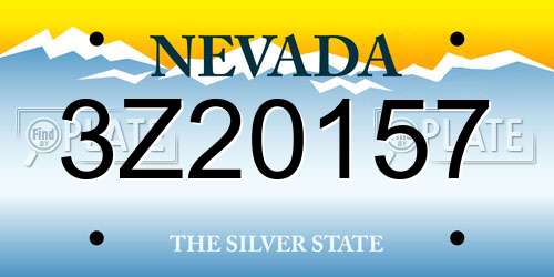 3Z20157 Nevada License Plate