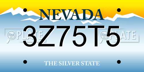 3Z75T5 Nevada License Plate