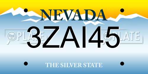 3ZAI45 Nevada License Plate