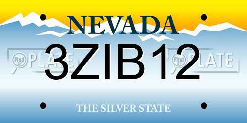 3ZIB12 Nevada License Plate