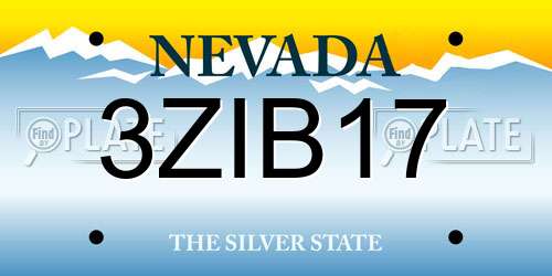3ZIB17 Nevada License Plate
