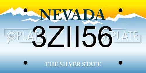 3ZII56 Nevada License Plate