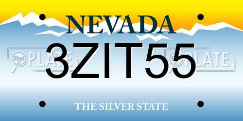 3ZIT55 Nevada License Plate