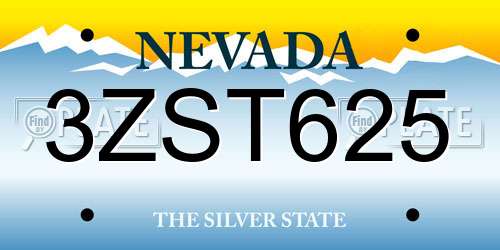 3ZST625 Nevada License Plate