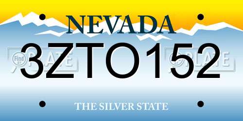 3ZTO152 Nevada License Plate