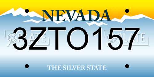 3ZTO157 Nevada License Plate
