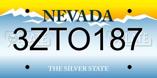3ZTO187 Nevada License Plate