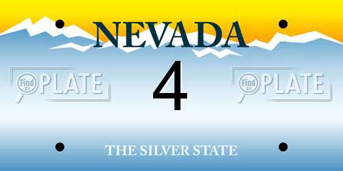 4 Nevada License Plate