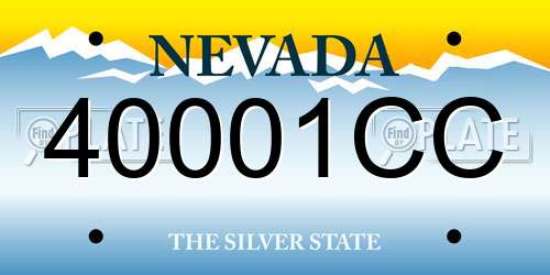 40001CC Nevada License Plate