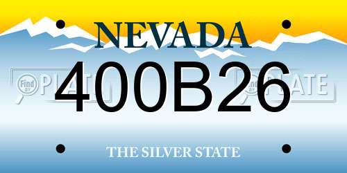 400B26 Nevada License Plate