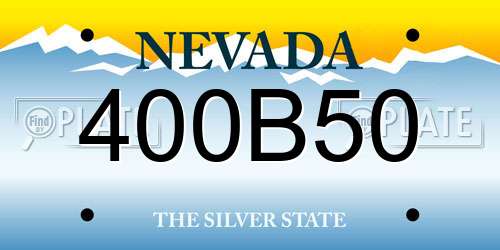 400B50 Nevada License Plate