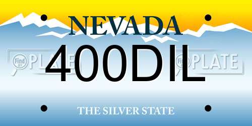 400DIL Nevada License Plate
