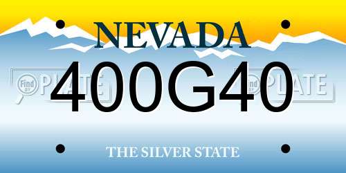 400G40 Nevada License Plate