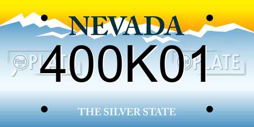 400K01 Nevada License Plate