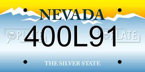 400L91 Nevada License Plate