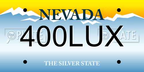 400LUX Nevada License Plate
