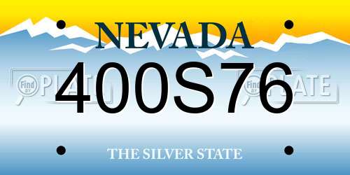 400S76 Nevada License Plate