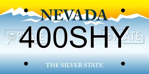 400SHY Nevada License Plate