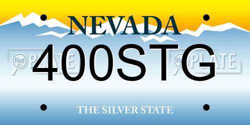 400STG Nevada License Plate