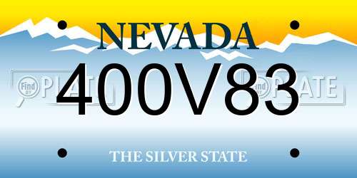 400V83 Nevada License Plate